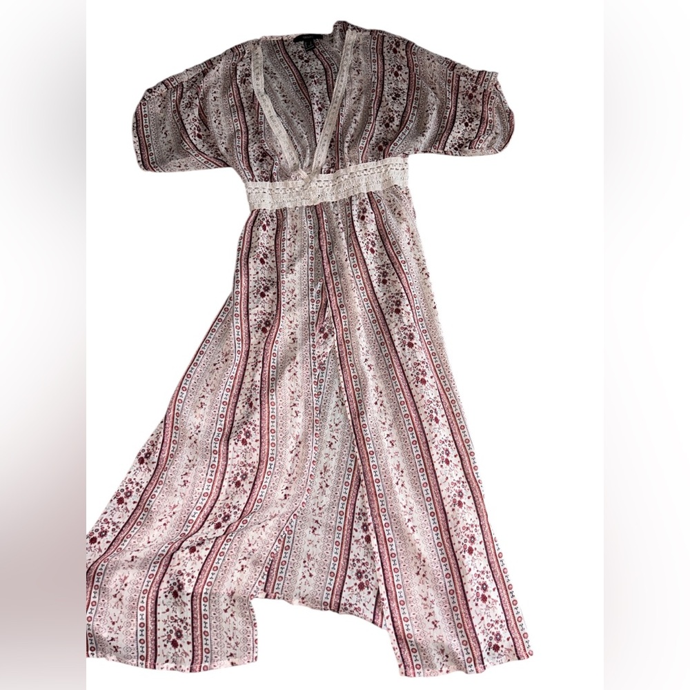 Forever 21 Red and White Patterned Swim Coverup